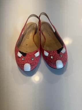 Marc by Marc Jacobs Red Logo Mouse Slingback Flats